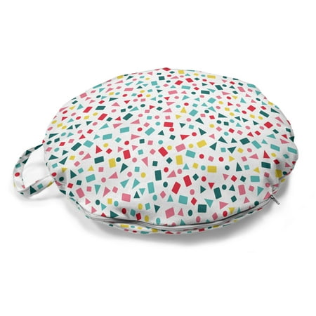 Geometric Round Floor Cushion with Handle Layout of Scattered Geometric Mini Colorful Shapes on a Plain Background Pillow for Living Room & Dorms 18 Round White Multicolor by Ambesonne
Geometric Round Floor Cushion with Handle Layout of Scattered Geometric Mini Colorful Shapes on a Plain Background Pillow for Living Room & Dorms 18 Round White Multicolor by Ambesonne