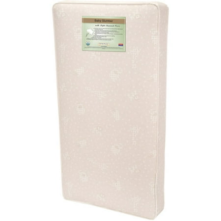 L.A. Baby Sweet Slumber Crib Mattress with Savannah Tan Print Cover