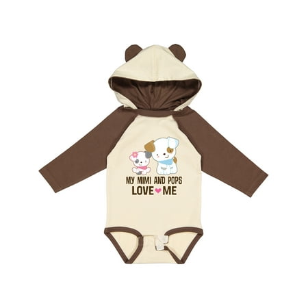 Inktastic Mimi and Pops Love Me Grandchild Gift Baby Girl Long Sleeve Bodysuit