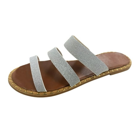 iOPQO Women s sandals Ladies Summer Flat Casual Sandals Solid Color Leather Open Toe Beach Slippers Leather Open Toe Flat Beach Silver 40
iOPQO Women s sandals Ladies Summer Flat Casual Sandals Solid Color Leather Open Toe Beach Slippers Leather Open Toe Flat Beach Silver 40