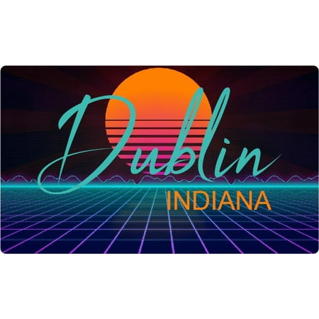 Dublin Indiana 4 X 2.25-Inch Fridge Magnet Retro Neon Design
