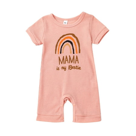 Sunisery Newborn Baby Boys Girls Romper Letter Rainbow Print Short Sleeves Breathable with Bottom Snaps Jumpsuit Pink MAMA 3-6 Months
Sunisery Newborn Baby Boys Girls Romper Letter Rainbow Print Short Sleeves Breathable with Bottom Snaps Jumpsuit Pink MAMA 3-6 Months