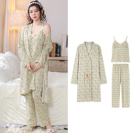 DanceeMangoo GouZ Womens 3pcs Sleepwear Nightgown with Robes Sexy Pajamas Pj Set Suit for Spring Summer
DanceeMangoo GouZ Womens 3pcs Sleepwear Nightgown with Robes Sexy Pajamas Pj Set Suit for Spring Summer