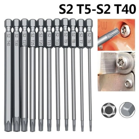 BAMILL 11pcs 100mm long Magnetic Torx Screwdriver Bits Electric Screwdriver head -T40
BAMILL 11pcs 100mm long Magnetic Torx Screwdriver Bits Electric Screwdriver head -T40