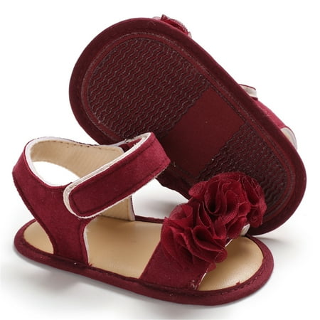 Kiapeise Baby Girl Shoes Monochrome Lace Anti Skid Soft Sole Sandals