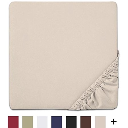 Ultra Soft Premium Brushed Microfiber Fitted Sheet, Full, Cream, Perfect replacement for your fitted sheet with broken elastic band By Sweet Home Collection,USA