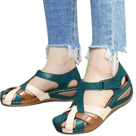 Women\ s Sandals Wedges Heel Flat Hook and Loop Sandals with Cross Strap Beach Sandal
Women\ s Sandals Wedges Heel Flat Hook and Loop Sandals with Cross Strap Beach Sandal