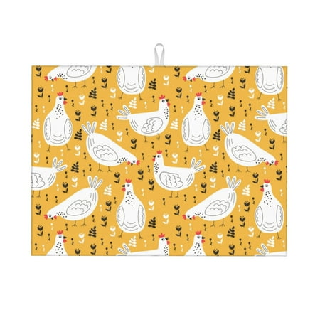 Dish Drying Mats for Kitchen Counter - Rustic Lines Funny Chicken Yellow 18x24in Dish Drying Pad Coffee Mat with Hanging Loop Super Absorbent Kitchen Counter Mat Coffee Bar Accessories
Dish Drying Mats for Kitchen Counter - Rustic Lines Funny Chicken Yellow 18x24in Dish Drying Pad Coffee Mat with Hanging Loop Super Absorbent Kitchen Counter Mat Coffee Bar Accessories