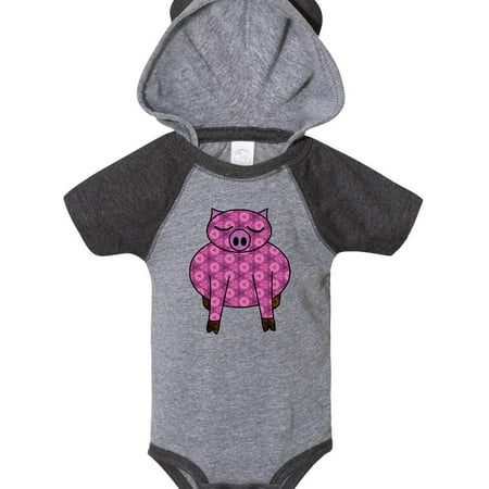 Inktastic Patterned Pig Gift Baby Boy or Baby Girl Bodysuit