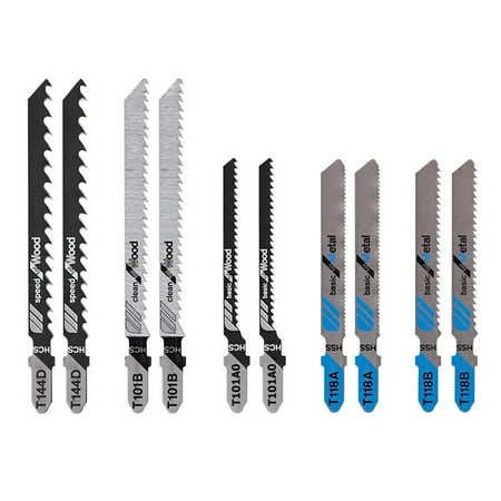 10PCS Assorted T-Shank Jig Saw Blades Saber Scroll Pattern Cutting Tools