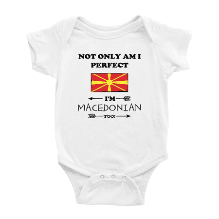 Not Only Am I Perfect I m Macedonian Too! Baby Bodysuits Newborn Clothes (White 12-18 Months)
Not Only Am I Perfect I m Macedonian Too! Baby Bodysuits Newborn Clothes (White 12-18 Months)