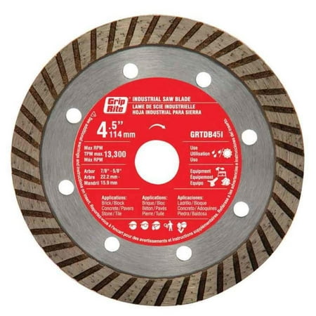 Grip Rite 4-1/2-In Wet Or Dry Turbo Diamond Circular Saw Blade