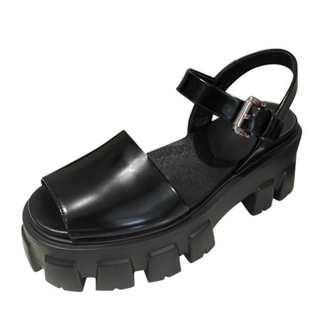 Tangnade Ladies daily all-match casual shoes Women s Thick Bottom Buckle Strap Wedges Beach Open Toe Breathable Sandals Shoes Black 39
Tangnade Ladies daily all-match casual shoes Women s Thick Bottom Buckle Strap Wedges Beach Open Toe Breathable Sandals Shoes Black 39