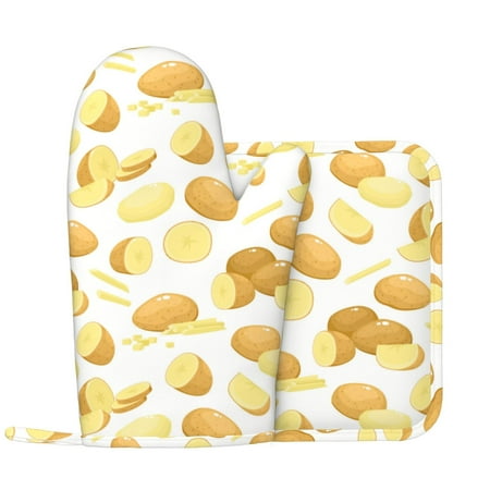 cartoon Potato Pattern Oven Mitts and Pot Holders Sets with 1 Non-Slip Left Silicone Oven Mitts and 1 Heatproof Insulated Hot Pads for Kitchen Use in Cooking Baking Grilling
cartoon Potato Pattern Oven Mitts and Pot Holders Sets with 1 Non-Slip Left Silicone Oven Mitts and 1 Heatproof Insulated Hot Pads for Kitchen Use in Cooking Baking Grilling