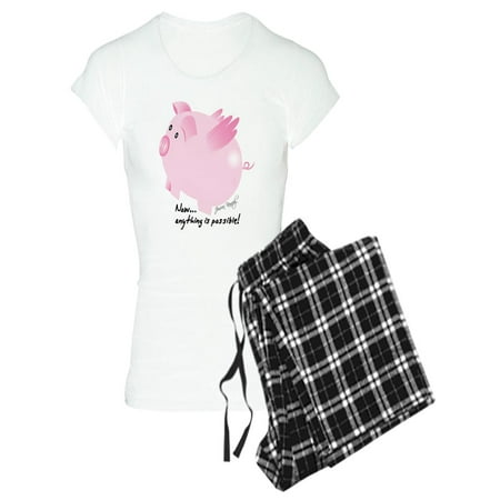 CafePress - 2 Pig On 20X20 - Women s Light Pajamas