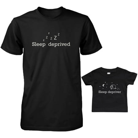 Sleep Deprived and Depriver Dad and Baby Matching T-Shirts