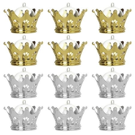 NUOLUX 12pcs Crown Candy Boxes Fillable Candy Containers with Dome Wedding Party Favors