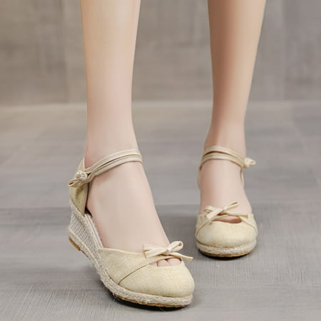 uikmnh Women Shoes Fashion Women Summer Weave Bow Comfortable Wedges Shoes Beach Round Toe Breathable Sandals Beige 8
uikmnh Women Shoes Fashion Women Summer Weave Bow Comfortable Wedges Shoes Beach Round Toe Breathable Sandals Beige 8