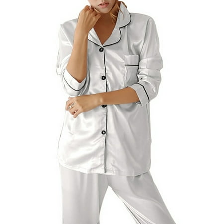 Fullvigor Womens Ladies Satin Pyjama Set Silk Nightwear Pajamas Long Sleeve Nightwear
Fullvigor Womens Ladies Satin Pyjama Set Silk Nightwear Pajamas Long Sleeve Nightwear