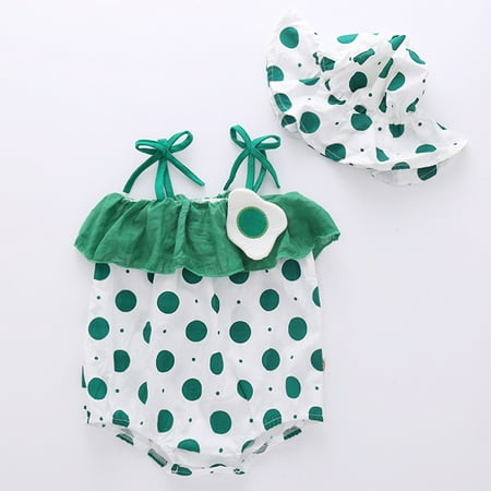 Yubatuo Newborn Infant Baby Girls Straps Ruffled Dot Print Romper Sunsuit Hat Bodysuit Green 80
Yubatuo Newborn Infant Baby Girls Straps Ruffled Dot Print Romper Sunsuit Hat Bodysuit Green 80