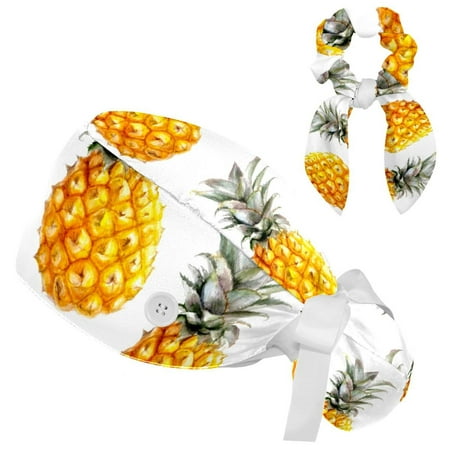 Working Cap with Buttons and Sweatband Scrub Hat Bouffant Caps with Scrunchie Pineapple Tie Back Hats
Working Cap with Buttons and Sweatband Scrub Hat Bouffant Caps with Scrunchie Pineapple Tie Back Hats