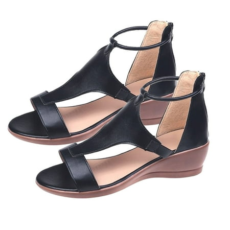 huanledash Women Ankle Strap Open Toe T-Strap Wedge Sandals Walking Shoes Footwear for Daily Wear 
huanledash Women Ankle Strap Open Toe T-Strap Wedge Sandals Walking Shoes Footwear for Daily Wear