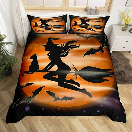 Mystery Cemetery Sugar Skull Duvet Cover Single Halloween Bat Bedding Set Polyester Horror Theme Broom Hat Cat Quilt Cover
Mystery Cemetery Sugar Skull Duvet Cover Single Halloween Bat Bedding Set Polyester Horror Theme Broom Hat Cat Quilt Cover