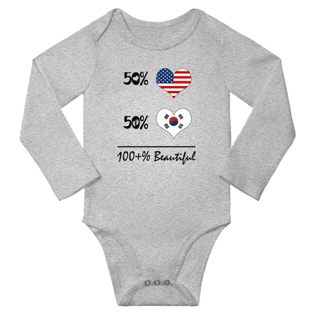 50% Korean + 50% American = 100+% Beautiful Baby Long Sleeve Romper (Gray 6 Months)
50% Korean + 50% American = 100+% Beautiful Baby Long Sleeve Romper (Gray 6 Months)