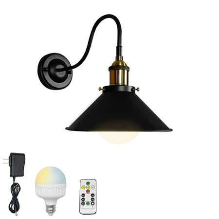 FSLiving Color Changing RGB Mode Wall Sconces Remote Control Lamps Rechargeable Battery Run Dimmable Black Metal Vintage Light Fixture for Dorm Reading Studr Room Bulb Included - 1 Lamp
FSLiving Color Changing RGB Mode Wall Sconces Remote Control Lamps Rechargeable Battery Run Dimmable Black Metal Vintage Light Fixture for Dorm Reading Studr Room Bulb Included - 1 Lamp