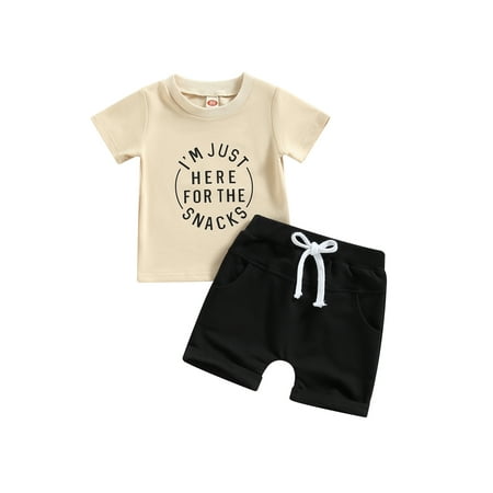 Sunisery 2Pcs Toddler Baby Boys Summer Outfits Short Sleeve Letter Print Tops Solid Color Drawstring Shorts Sets Apricot 2-3 Years
Sunisery 2Pcs Toddler Baby Boys Summer Outfits Short Sleeve Letter Print Tops Solid Color Drawstring Shorts Sets Apricot 2-3 Years