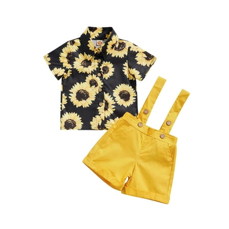 Xingqing Toddler Baby Boys Casual Outfits Lapel Short Sleeve Sunflower Print Shirt + Suspender Short Pant 0-3 Months
Xingqing Toddler Baby Boys Casual Outfits Lapel Short Sleeve Sunflower Print Shirt + Suspender Short Pant 0-3 Months