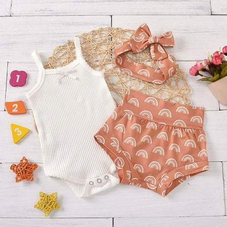 EQWLJWE Toddler Baby Girls Sleeveless Romper Summer Rainbow Bodysuit Jumpsuit + Headband Girls Sets Holiday Clearance
EQWLJWE Toddler Baby Girls Sleeveless Romper Summer Rainbow Bodysuit Jumpsuit + Headband Girls Sets Holiday Clearance