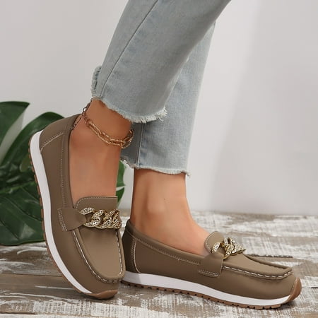 HOLXI 2024 Comfortable Slip On Walking Shoes Sleek Design with Stylish Metal Accent Ultra Comfortable Insoles and Flat Heel for Womens Everyday Casual Wear
HOLXI 2024 Comfortable Slip On Walking Shoes Sleek Design with Stylish Metal Accent Ultra Comfortable Insoles and Flat Heel for Womens Everyday Casual Wear