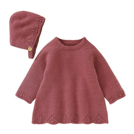 0-2Y Infant Toddler Baby Girl Pleated Dress Solid Longsleeve Knit Sweater Winter Dress & Hat
0-2Y Infant Toddler Baby Girl Pleated Dress Solid Longsleeve Knit Sweater Winter Dress & Hat