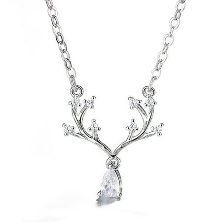 SunHLX Pendent Necklace Water Drop Pendant Shiny Rhinestone Inlaid Sparkling All Match Decoration New Year Gift Women Fashion Christmas Elk Antler Clavicle Chain Jewelry Accessory
SunHLX Pendent Necklace Water Drop Pendant Shiny Rhinestone Inlaid Sparkling All Match Decoration New Year Gift Women Fashion Christmas Elk Antler Clavicle Chain Jewelry Accessory