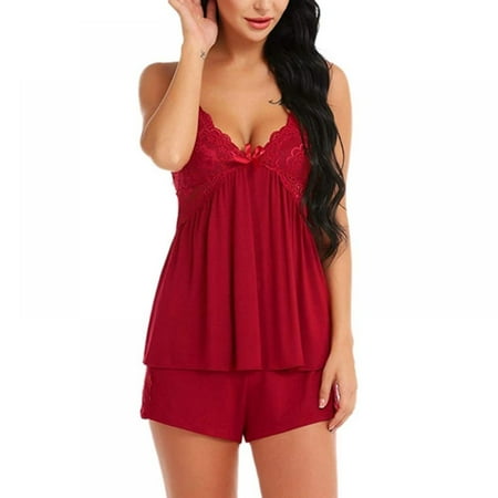 Newway Summer Women Suspender Pajamas Set Female Lace V Collar Sleeveless Vintage Top Shorts Sleepwear 2-piece
Newway Summer Women Suspender Pajamas Set Female Lace V Collar Sleeveless Vintage Top Shorts Sleepwear 2-piece