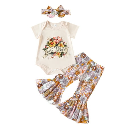Toddler Girls Short Sleeve Letter Floral Printed Romper Bodysuit Bell Bottoms Pants Outfits Kids Child Clothing Streetwear Dailywear Outwear
Toddler Girls Short Sleeve Letter Floral Printed Romper Bodysuit Bell Bottoms Pants Outfits Kids Child Clothing Streetwear Dailywear Outwear