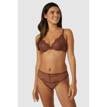 Debenhams Womens Lace Eyelash Knit Plunge Bra