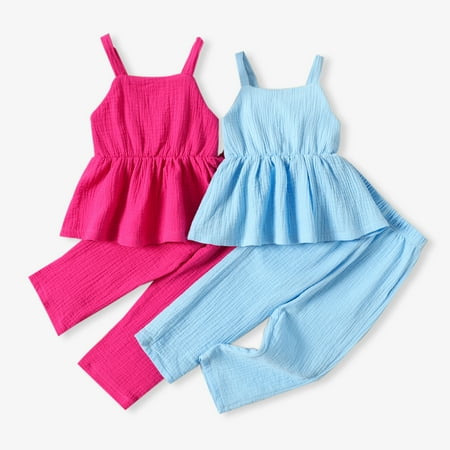 PatPat Toddler Girl 100% Cotton Peplum Crepw Camisole and Elasticized Pants Set Sizes 18M-6Y 2-Piece
PatPat Toddler Girl 100% Cotton Peplum Crepw Camisole and Elasticized Pants Set Sizes 18M-6Y 2-Piece