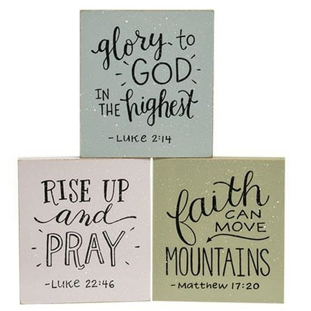 CWI Gifts Faith Glory Rise Square Block 3 Asstd.