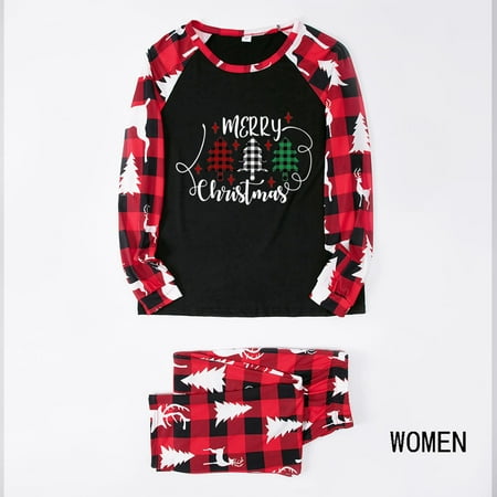 Uorcsa Soft Comfy Christmas Pajamas Casual Funny Parent-child clothing Red