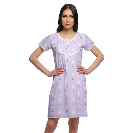 Moomaya Printed Womens Short Sleeve Nightdress Round Neck Cotton Sleepwear
Moomaya Printed Womens Short Sleeve Nightdress Round Neck Cotton Sleepwear