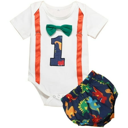 EHTMSAK Infant Baby Toddler Boy Short Sleeve Birthday Party Outfits Clothing Set Bow Tie Bodysuit and One-year-old Shorts Set Summer White 6M-18M 90 
EHTMSAK Infant Baby Toddler Boy Short Sleeve Birthday Party Outfits Clothing Set Bow Tie Bodysuit and One-year-old Shorts Set Summer White 6M-18M 90