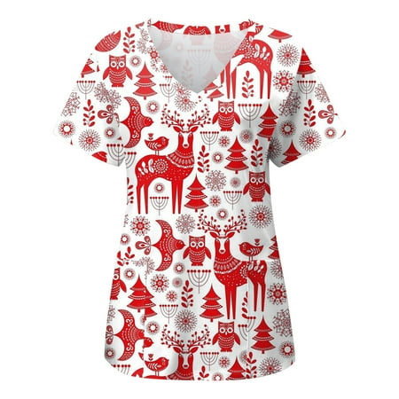 Christmas Scrub Tops for Women Trendy Xmas Reindeer Graphic Print Basic Loose Short Sleeve Sweatshirt Casual Fall Outfits Sweaters Shirts
Christmas Scrub Tops for Women Trendy Xmas Reindeer Graphic Print Basic Loose Short Sleeve Sweatshirt Casual Fall Outfits Sweaters Shirts