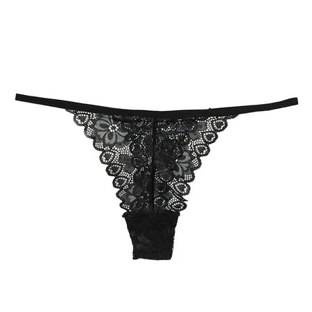 

Cathalem Underwear Women Cotton Women Lace Briefs Hollow Out Panties Crochet Lace Up Panty Thongs G String Underwear Female Underpants Black Small