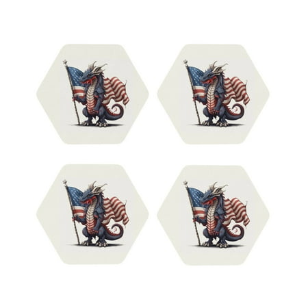 Leather Coasters Set of 4 - Vintage American flag Dragon Lightweight Non-Slip Drink Coasters for Desk Anti-Scalding Desk Cup Coasters for Office Table Decor Hexagon
Leather Coasters Set of 4 - Vintage American flag Dragon Lightweight Non-Slip Drink Coasters for Desk Anti-Scalding Desk Cup Coasters for Office Table Decor Hexagon