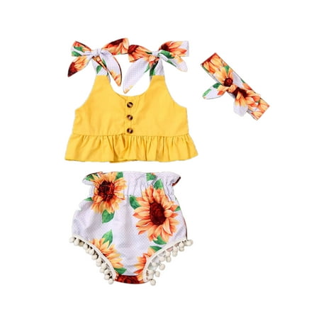 ZIYIXIN Toddler Baby Girl Summer Clothes Halter Sling Tops Sunflower Tassel Shorts Pants Headband Outfits Yellow 9-12 Months
ZIYIXIN Toddler Baby Girl Summer Clothes Halter Sling Tops Sunflower Tassel Shorts Pants Headband Outfits Yellow 9-12 Months