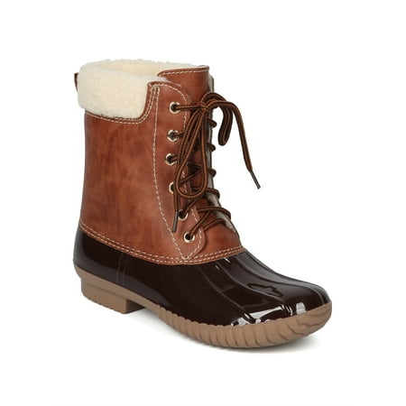 New Women Two Tone Faux Shearling Lined Lace Up Duck Boot - 17990 By Yoki
New Women Two Tone Faux Shearling Lined Lace Up Duck Boot - 17990 By Yoki