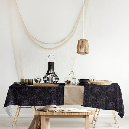 

ArtVerse Astrology Pattern Rectangle Tablecloth - 58 x 102 Black & Purple Toile