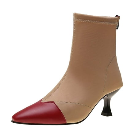 autumn winter shoes Fashion Stitching Elastic Boots Retro Small Square Toe Back Zipper Ankle Boots
autumn winter shoes Fashion Stitching Elastic Boots Retro Small Square Toe Back Zipper Ankle Boots